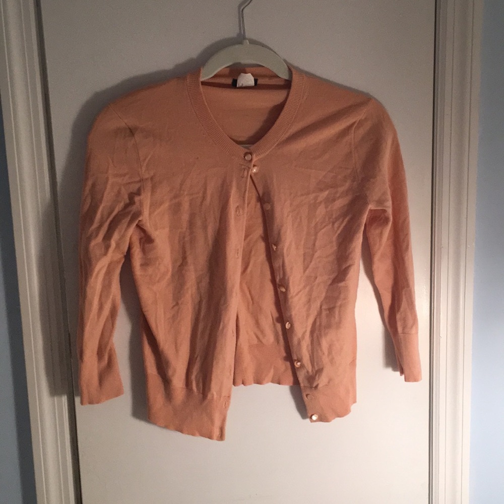 peach/nude J. Crew cardigan